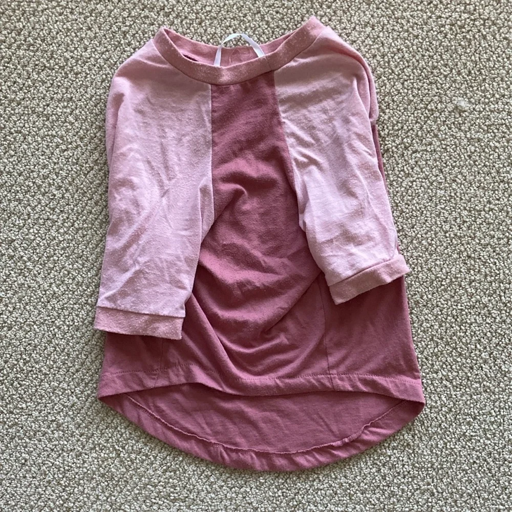 Namaste Dog T-Shirt Shirt Top Size Medium Light Sweater Pink Fair Condition